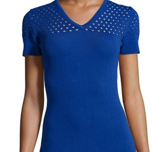 Perforated Yoke Knit Dress